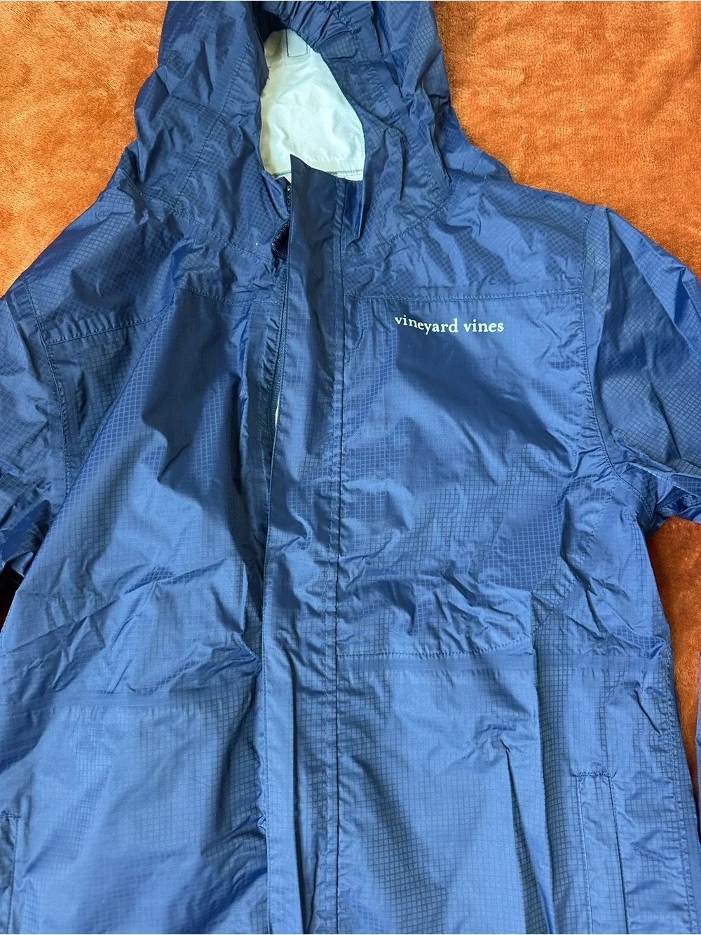 Vineyard Vines Royal Blue Hooded Rain Jacket